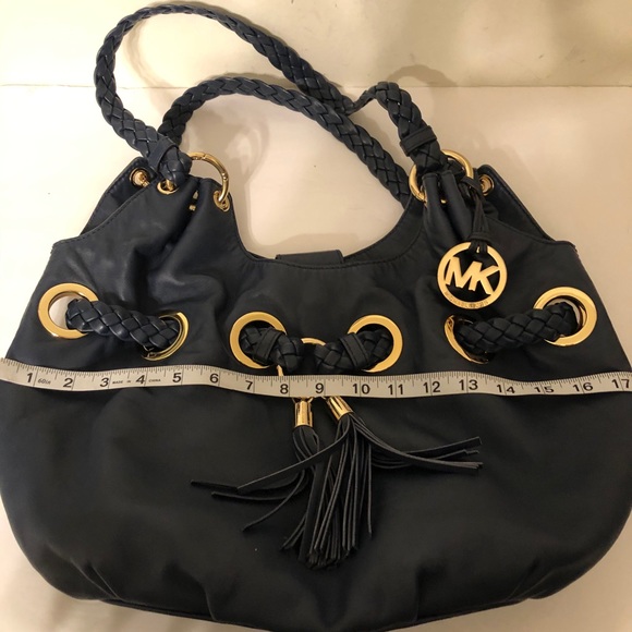 MICHAEL KORS braided grommet lg shoulder bag - Picture 16 of 16